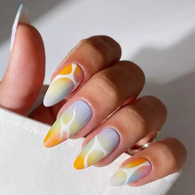 Rainbow acrylic nails