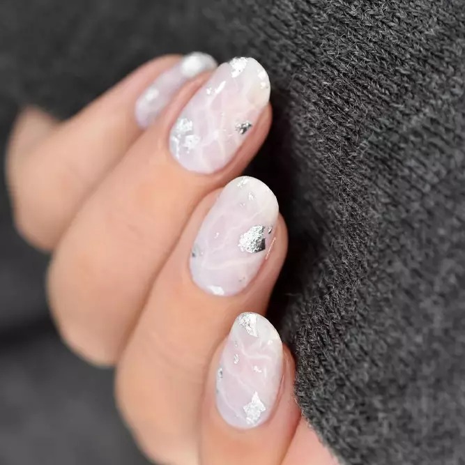 Marble Acrylic Short Nails