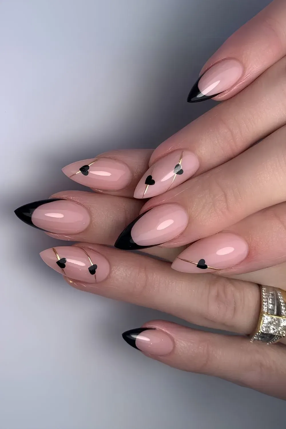 black french tip nails 