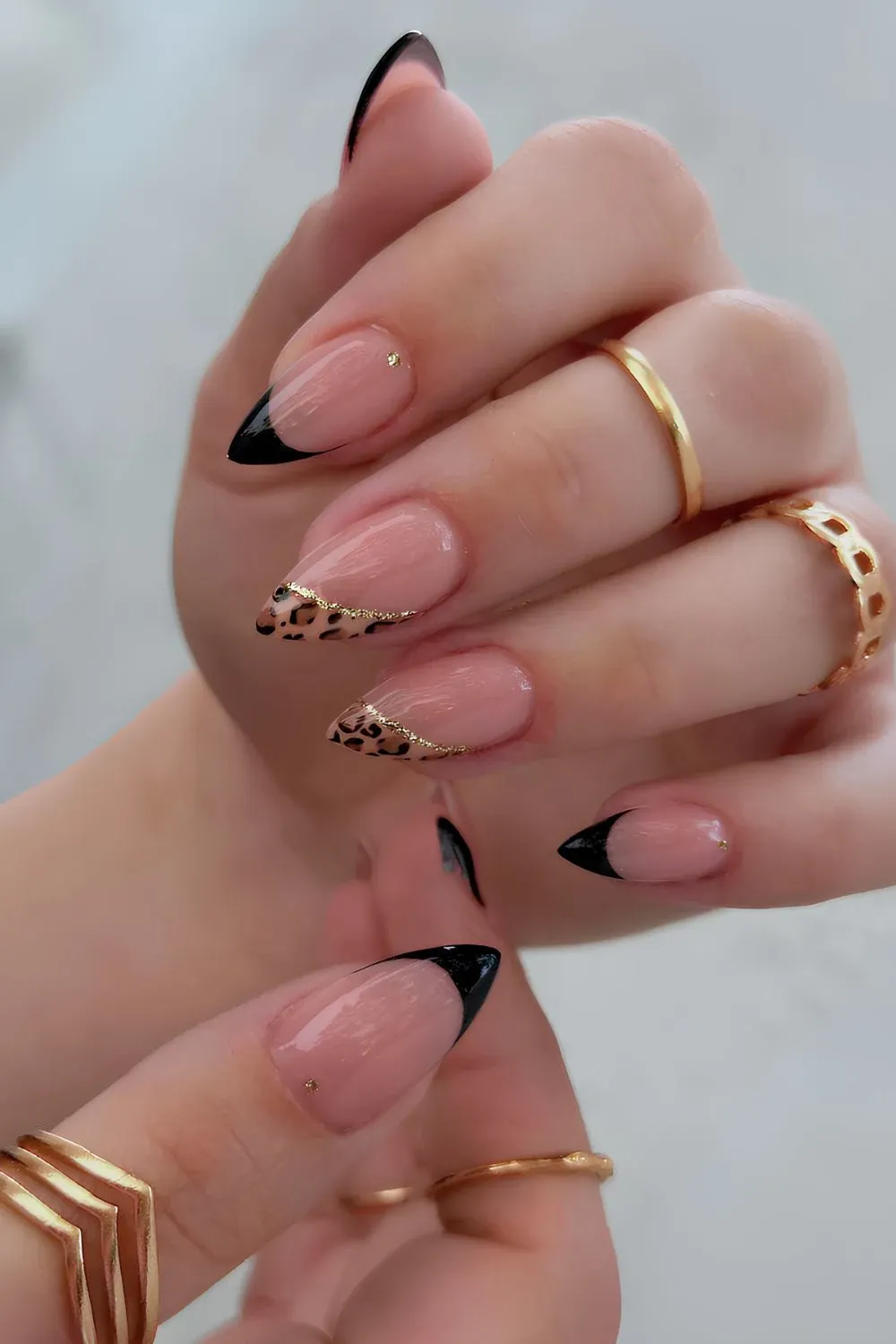 black french tip nails 
