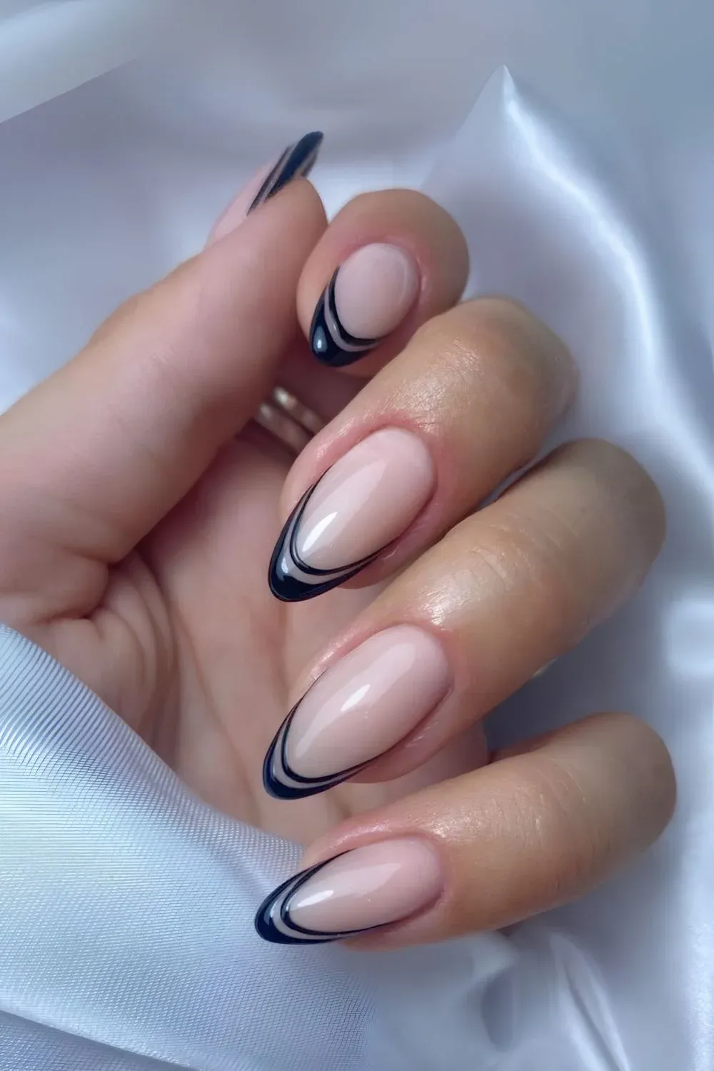 black french tip nails 