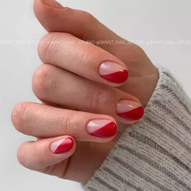 glittery red acrylic nails