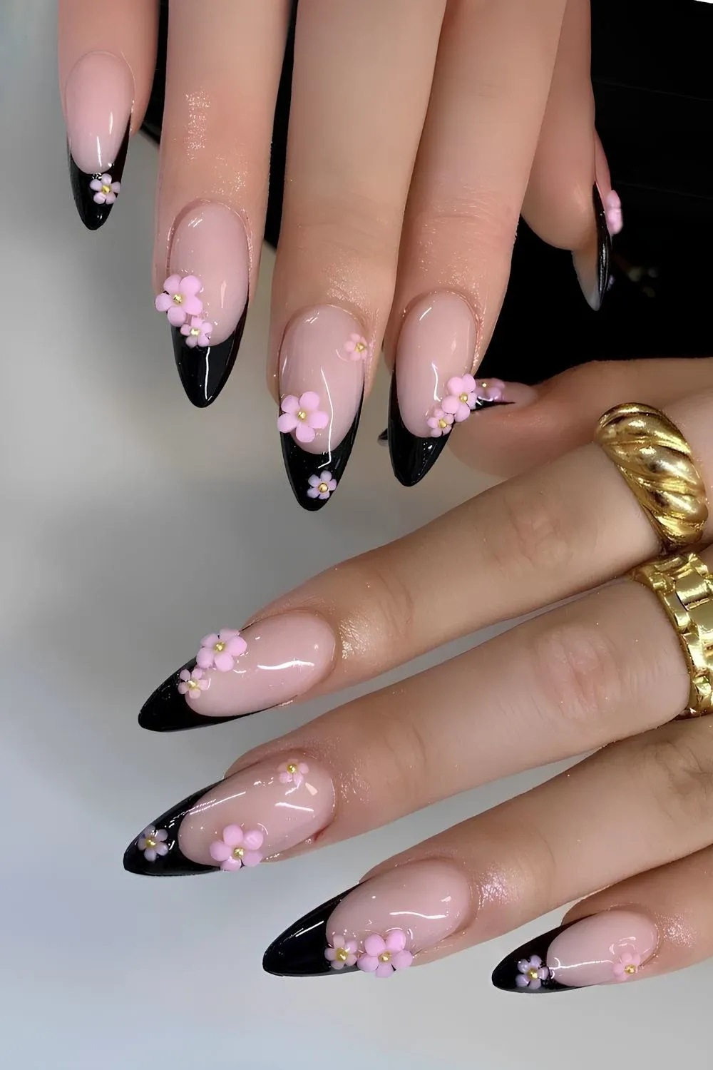 black french tip nails 