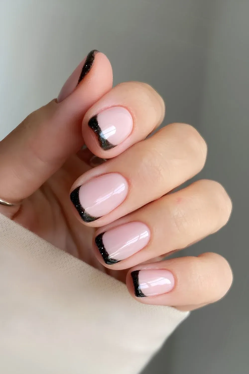 glitter black French 