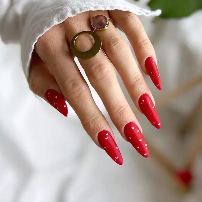 Matte Red Nails Designs