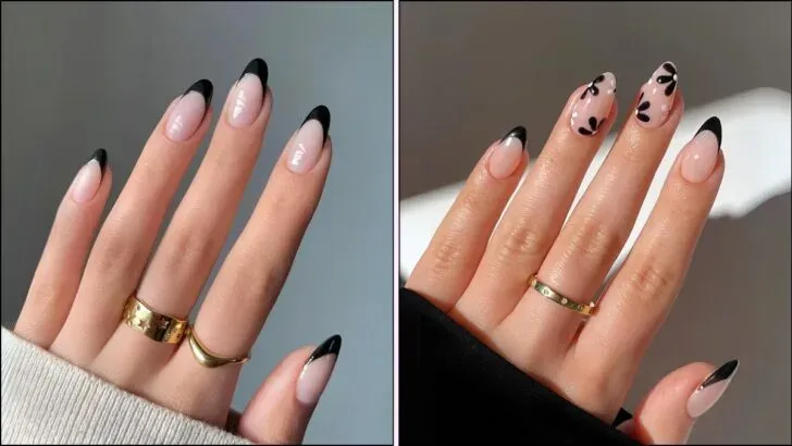 black french tip nails 