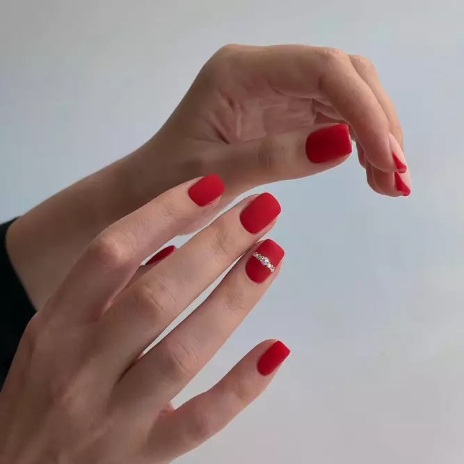 Matte Red Nails Designs