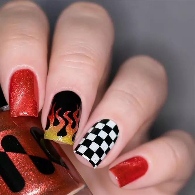 Glittery Acrylic Nails