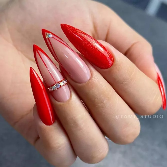 French red nail designs