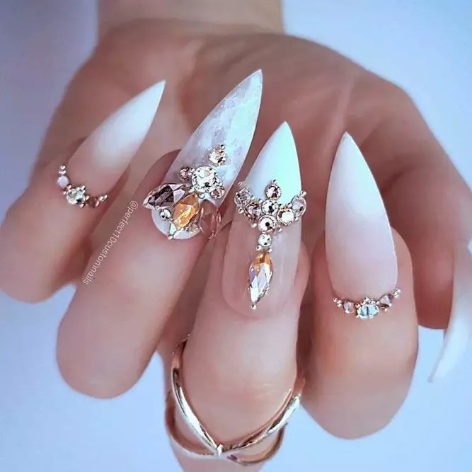 rhinestone acrylic nails