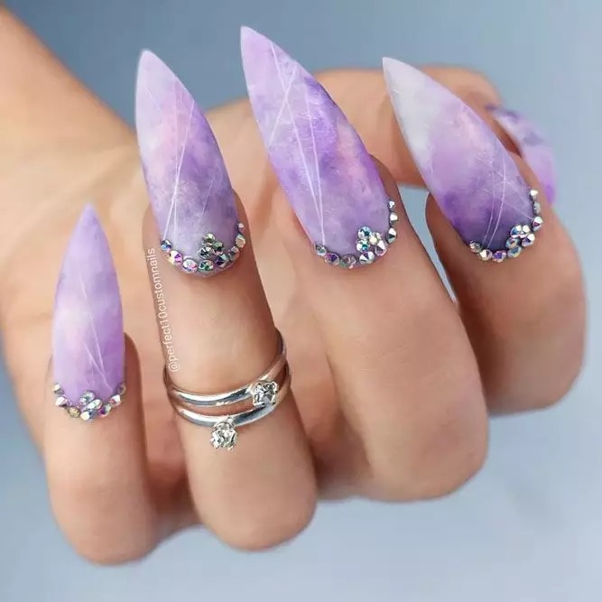 rhinestone acrylic nails