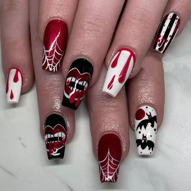 blood red nail designs 