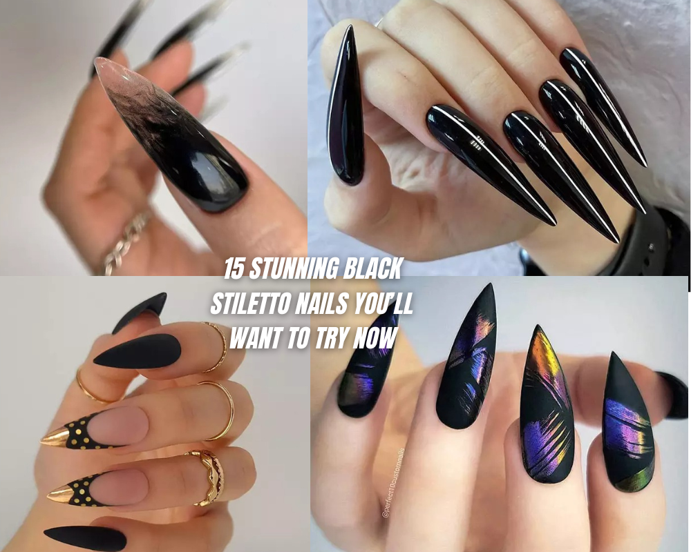 black stiletto nails
