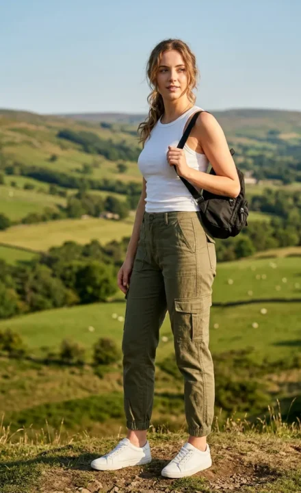 CARGO PANTS WITH A FITTED TANK TOP SUmmer Outfits