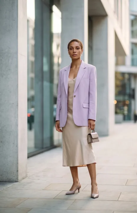 Pastel Blazer Over a Slip Dress spring outfits 2026 