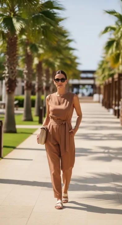 SLEEVELESS JUMPSUIT WITH BELT DETAIL Summer Outfits 2026