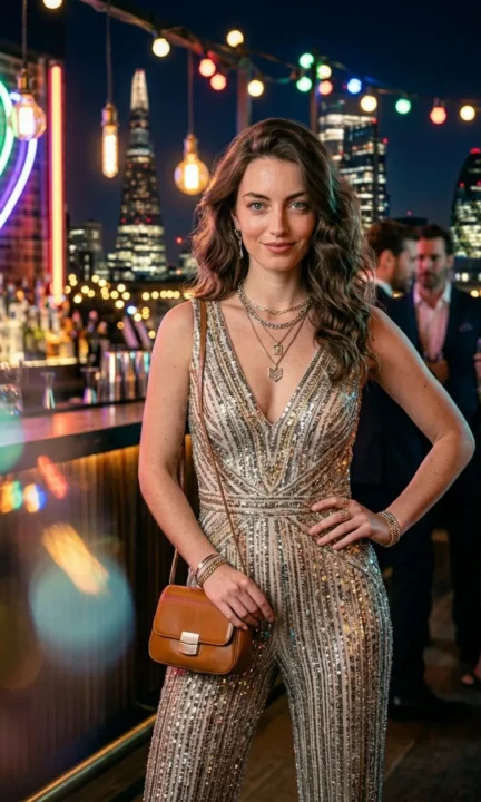 Sparkly Jumpsuit Look