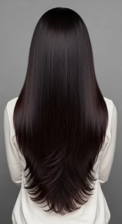 V Shape Layers Spring Haircut Long Hair