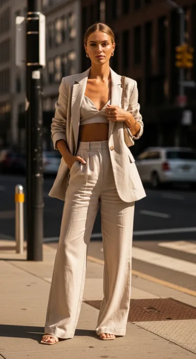 Bralette Linen Suit