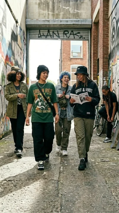 outfit ideas women baggy graphic tee oversized streetwear outfit casual bold look