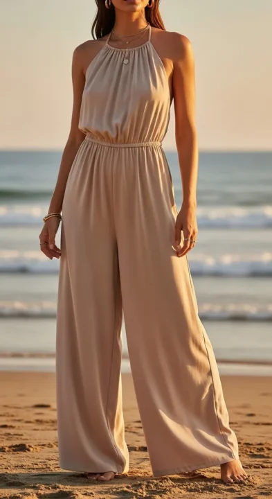 NEUTRAL HALTER JUMPSUIT