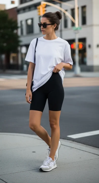 OVERSIZED TEE BIKE SHORTS