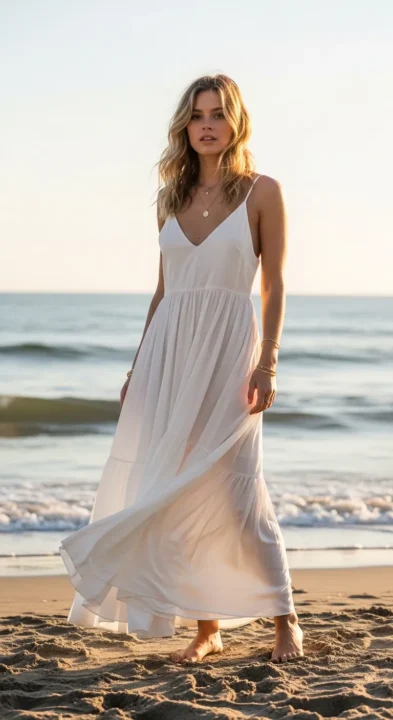 STRAPPY WHITE MAXI DRESS