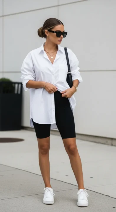 WHITE TANK + SATIN MIDI SKIRT