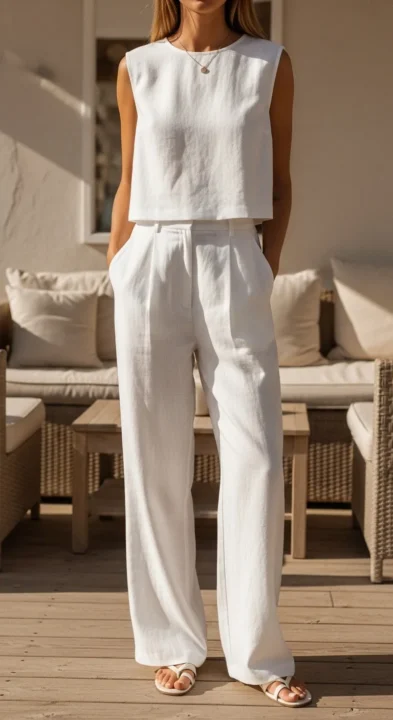 White Linen Set