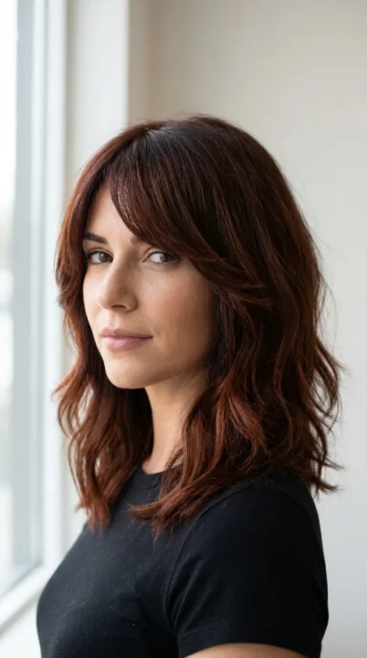 Layered Side Bang for Medium Hair